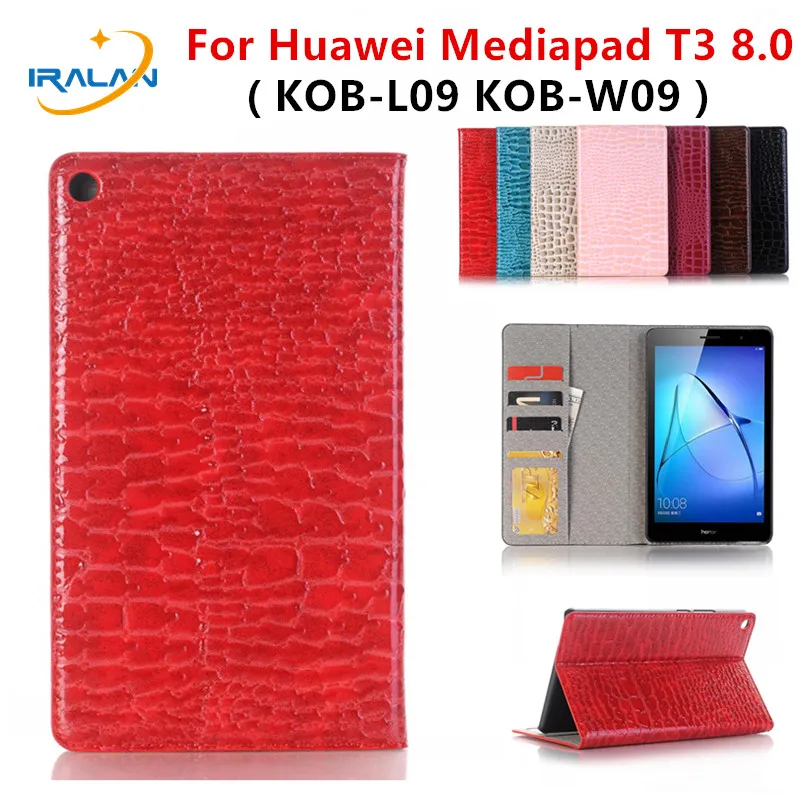 Чехол подставка из искусственной кожи крокодила для Huawei MediaPad T3 8 0 KOB L09 W09 дюймов