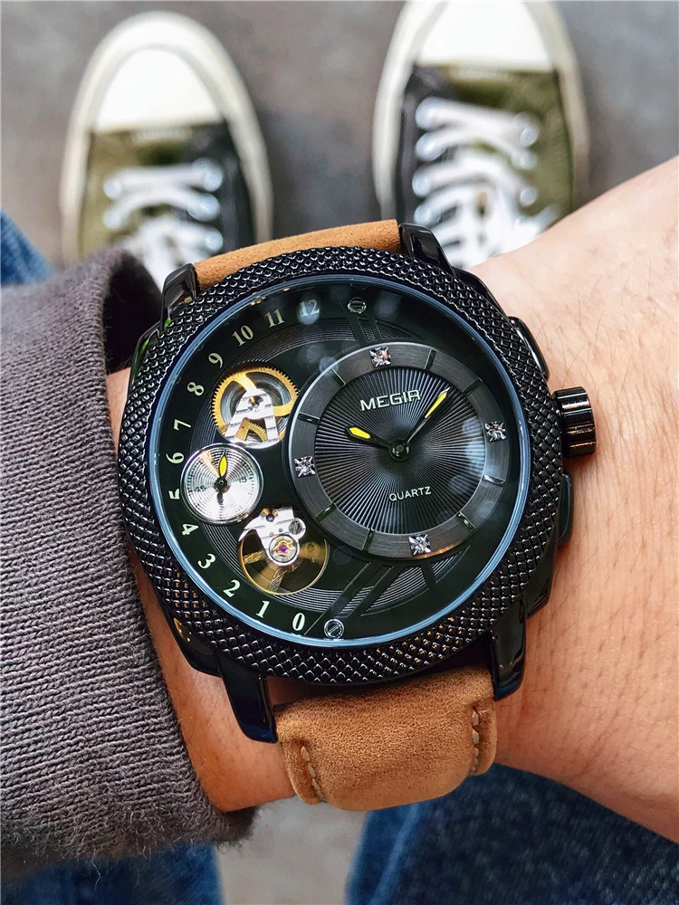 

Fashion Trend Big Dial Men's Watch Waterproof Retro Watch Trend Men's Hip Hop WATCH QUARTZ WATCH