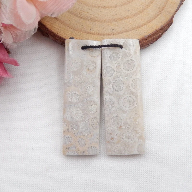 

Nugget Indonesian Fossil Coral Semi-precious stones, Jewelry accessories fashion Earring Bead,40X12X4MM 9.7G