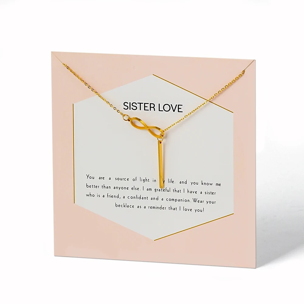 Wish Card модное ожерелье из нержавеющей стали для женщин счастливый номер 8 вечерние свадебное ожерелье ювелирные изделия подарок для девочек CN270 - Окраска металла: CN270GD09