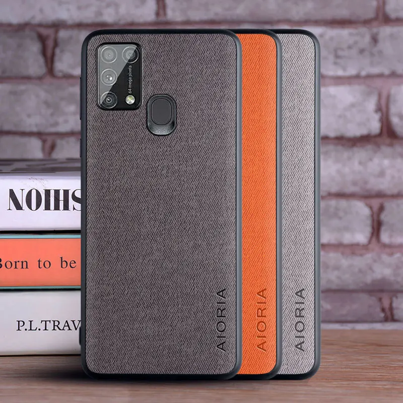 

For Samsung Galaxy M31 Case Cover Luxury Textile Leather Skin Soft TPU Hard PC Back Cover For Samsung M31 M51 M31S Phone Coque