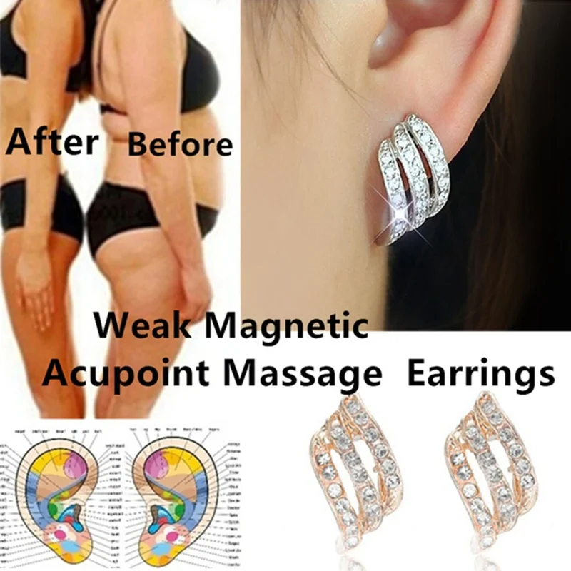 

Fashion Weak Magnetic Massage Earrings European-style Personalized Earrings Fashion Crystal Earrings Slimming Earrings