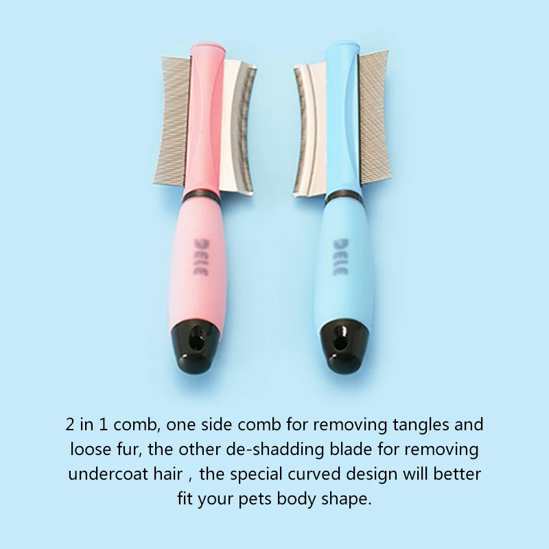 Расческа для удаления шерсти домашних питомцев двухсторонняя щетка игольчатая