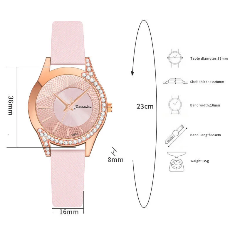 Роскошные модные стразы женские часы свободного покроя кварцевые с кожаным