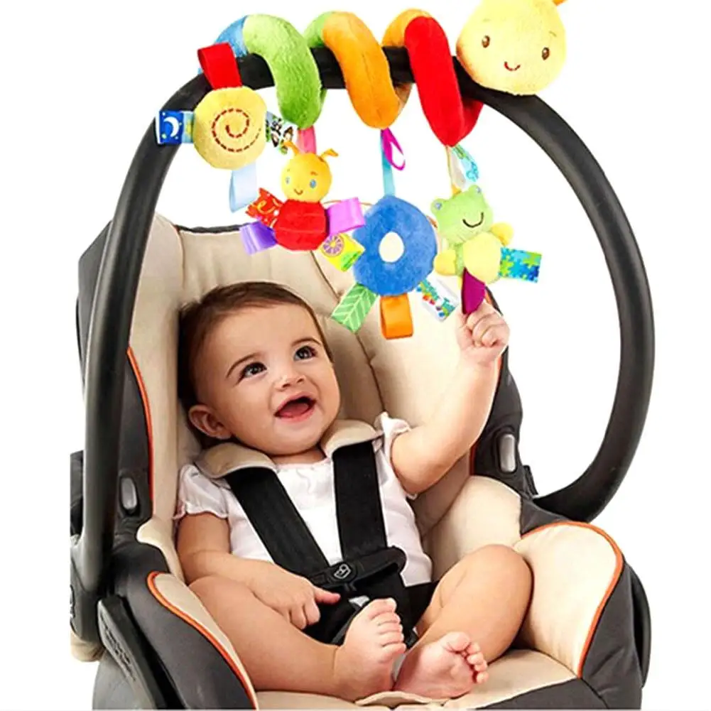 

Infant Baby Cute Activity Cartoon Stroller Crib Pram Spiral Rattle Comforter Doll Toy Baby Colorful Toy New