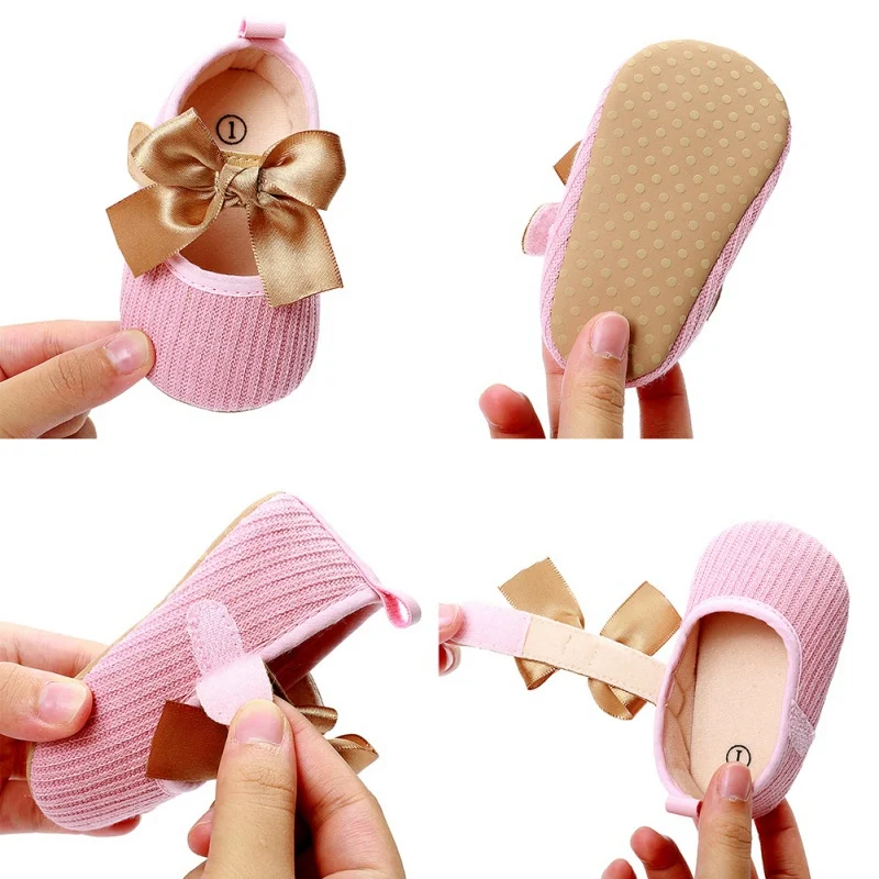 

New 0-18M Toddler Baby Girl Soft Cotton Princess Shoes Bow First Walker Infant Prewalker New Born Baby Shoes Fashion