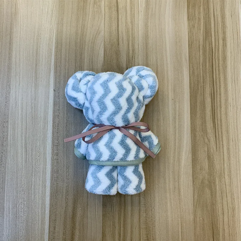 5 шт./лот 35x75 см коралловые флисовые полотенца Мини для рук с медведем волнистое