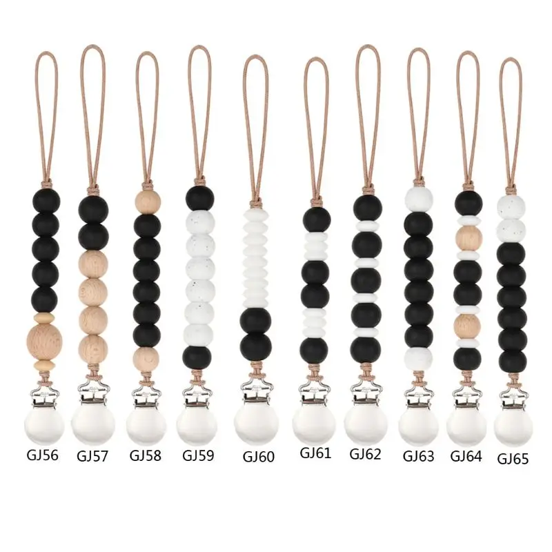 

Silicone Beads Pacifier Clips Chain Nipple Holder for Infant Baby Shower Gift 97BC