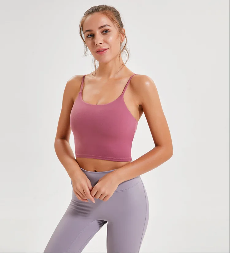 Imlario Классическая майка для занятий йогой Bralet, мягкая, облегающая, Спортзал Бодибилдинг, укороченный топ, пуш-ап, нейлон, однотонные тренировочные утягивающие майки