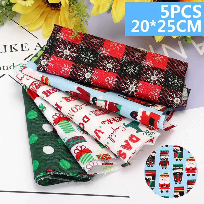 5 шт. Рождественская серия из хлопка с принтом ткань лоскутного шитья ткани для