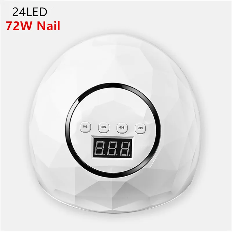 72W White 86 Вт Сушилка для ногтей УФ светодиодный лед лампы для лечения всех гелей лак для рук Даул сушка маникюра Фототерапия маникюрный салон машина UV Cabine - Цвет: 72W White
