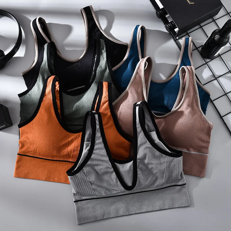 

Women's Big V Sports Bra Beauty Back Wrapped Chest Yoga Tube Top High Elasticity Detachable Chest Pad Base Gym Underwear
