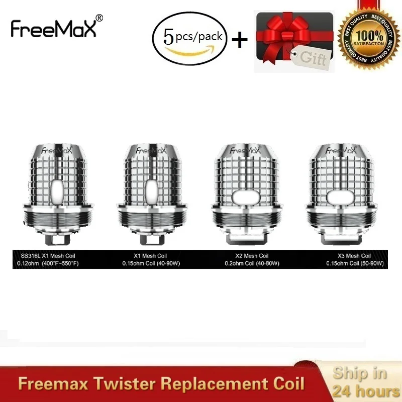 5 шт./лот оригинальная сменная катушка Freemax Twister S316L X1 X2 X3 Mesh TX1 NX2 TNX2 Mesh Atomizer Core для Fireluke 2 Vape Tank