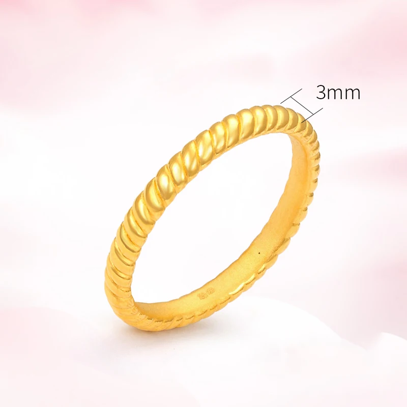 Кольцо из чистого 24-каратного желтого золота Женское кольцо на удачу 1 1-1 3 г