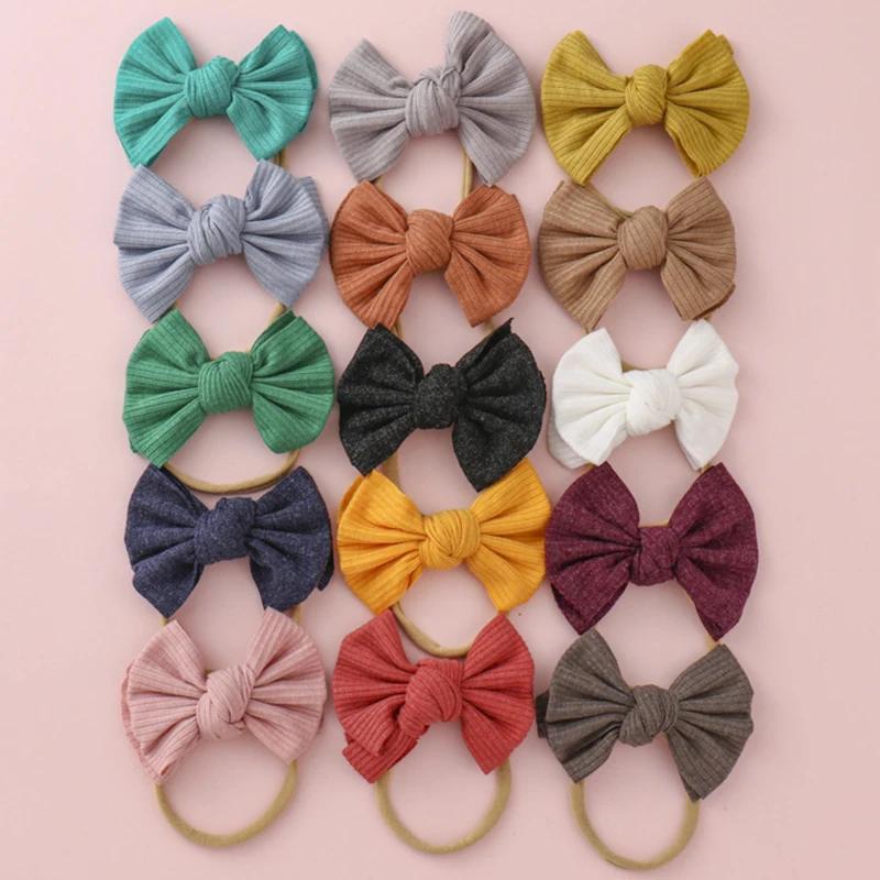 

Детские повязки на голову с бантом, эластичные повязки для волос для девочек, детские аксессуары для волос, детские головные уборы карамель...