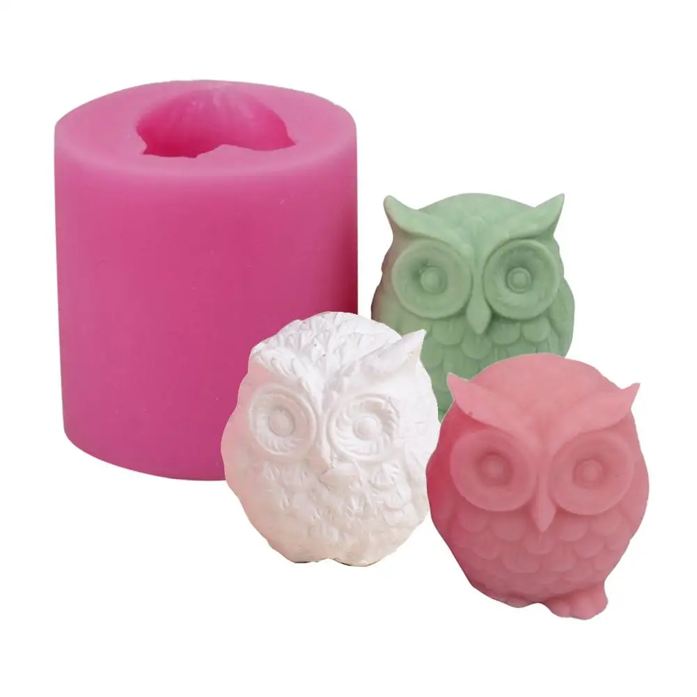 

3D Owl Shaped Soap Mould Silicone Mold Craft Sculpture Cake Decoration DIY Soap Mold For Soap Candle Making DIY Gift For Friends