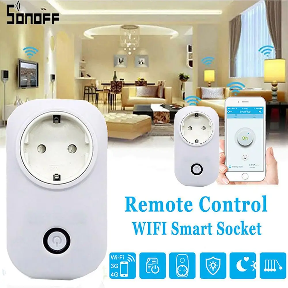 3 шт. ITEAD Sonoff S20 Версия ЕС Wifi умный дом Беспроводная розетка приложение дистанционное управление через eWeLink работа с Alexa Google Home
