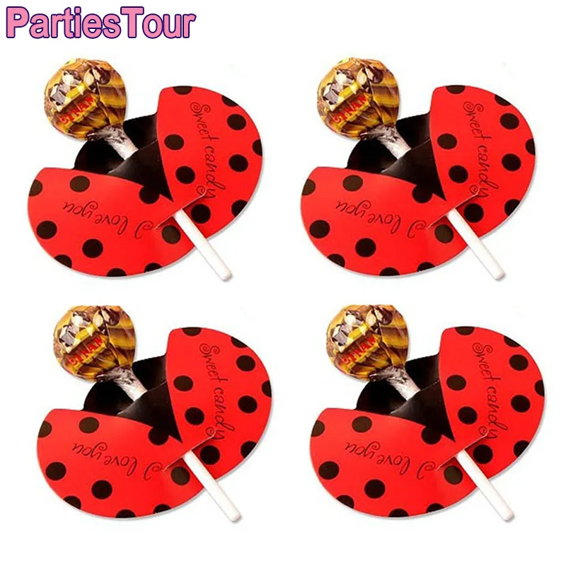 50 шт. божья коровка яркие карты Детская тема божьей коровки украшения для