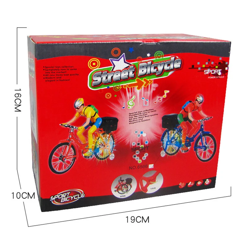 1Pcs NEW Electric Cool Bike Athlete Robot Children Entertainment Toys Simulated bionic ride bicycle Vehicles toy |