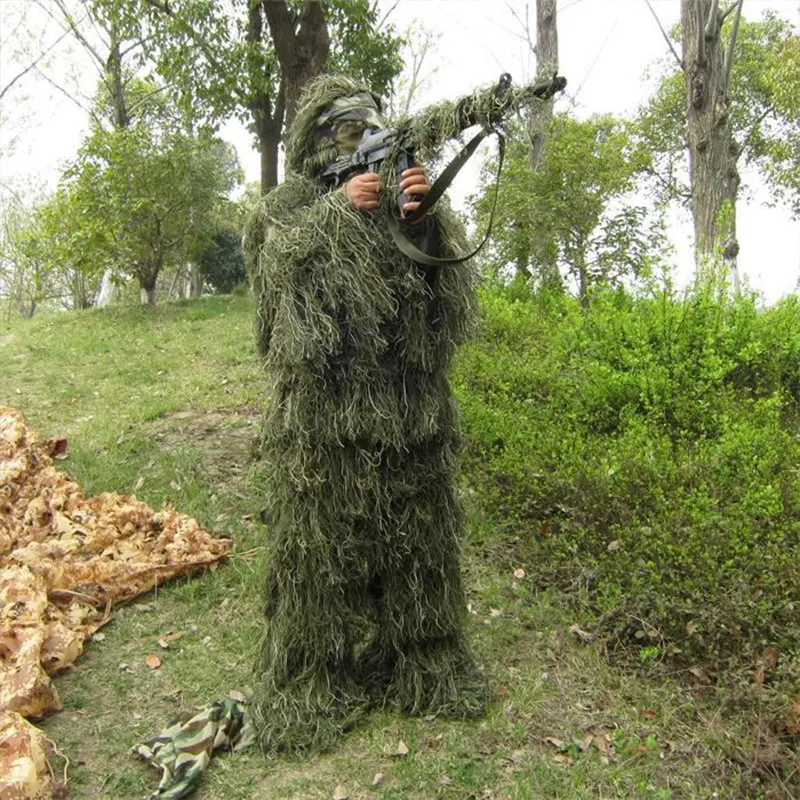 4 шт. костюм Охота камуфляж, лесная местность 3D Ghillie Bionic обучение Bowhunt Ghillie
