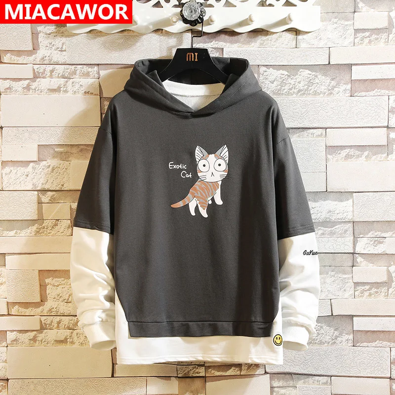 MIACAWOR новые толстовки Толстовка для мужчин женщин Harajuku мультфильм печати уличная