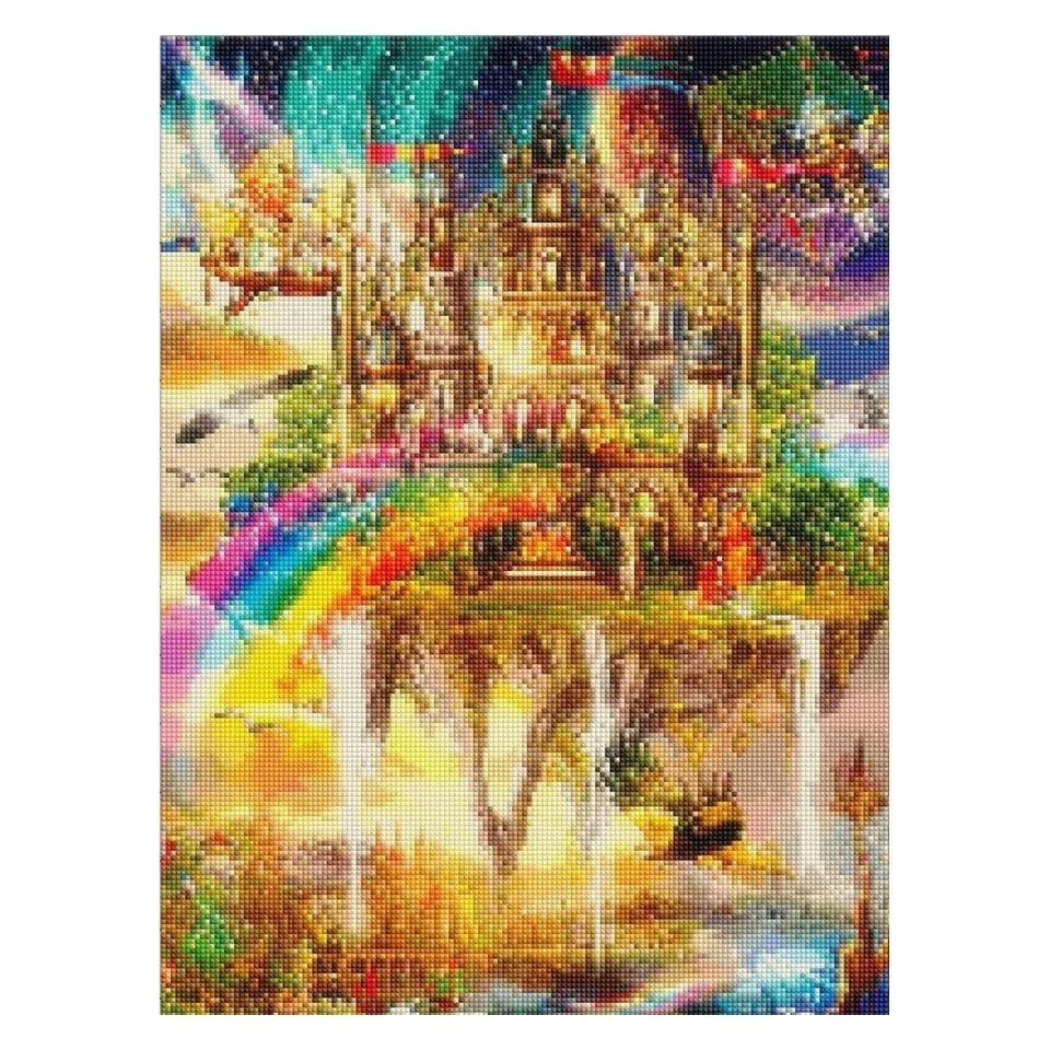 Алмазная вышивка AZQSD Замок бриллиантовая строчка картина Стразы ручной работы |