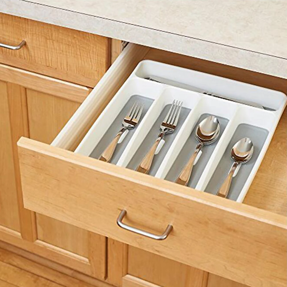 

Cutlery Tray Insert Trim Fit Utensil Drawer Divider Organiser Kitchen Large Separation Finishing Storage Box 2