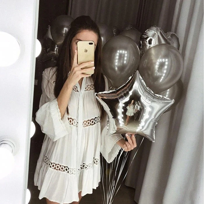 Женское платье туника с рукавами фонариками и принтом|Женские платья| |