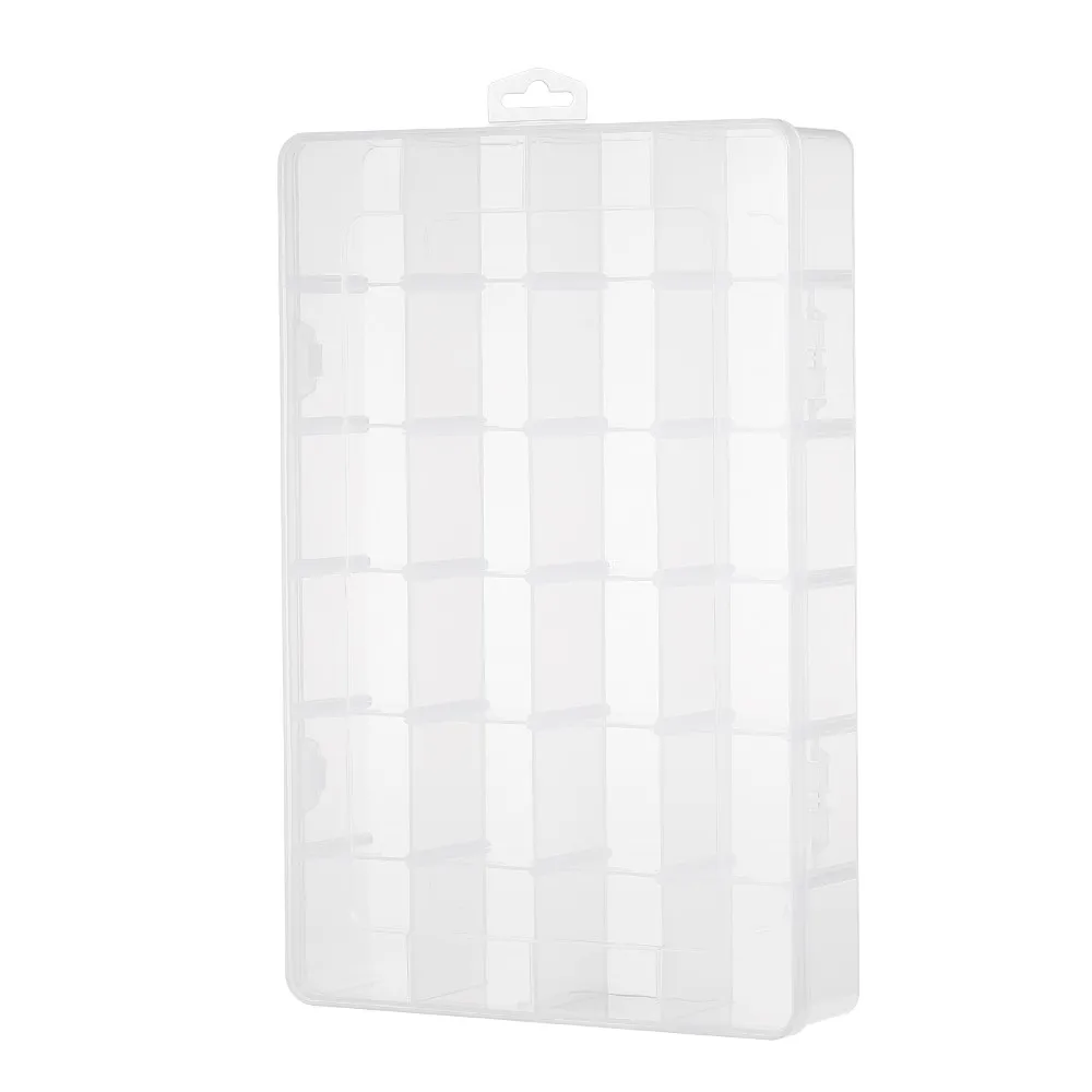 

Transparent Large 24 Grids Adjustable Plastic Storage Containers Jewelry Bead Bathroom Accessories Tools Organizer Box
