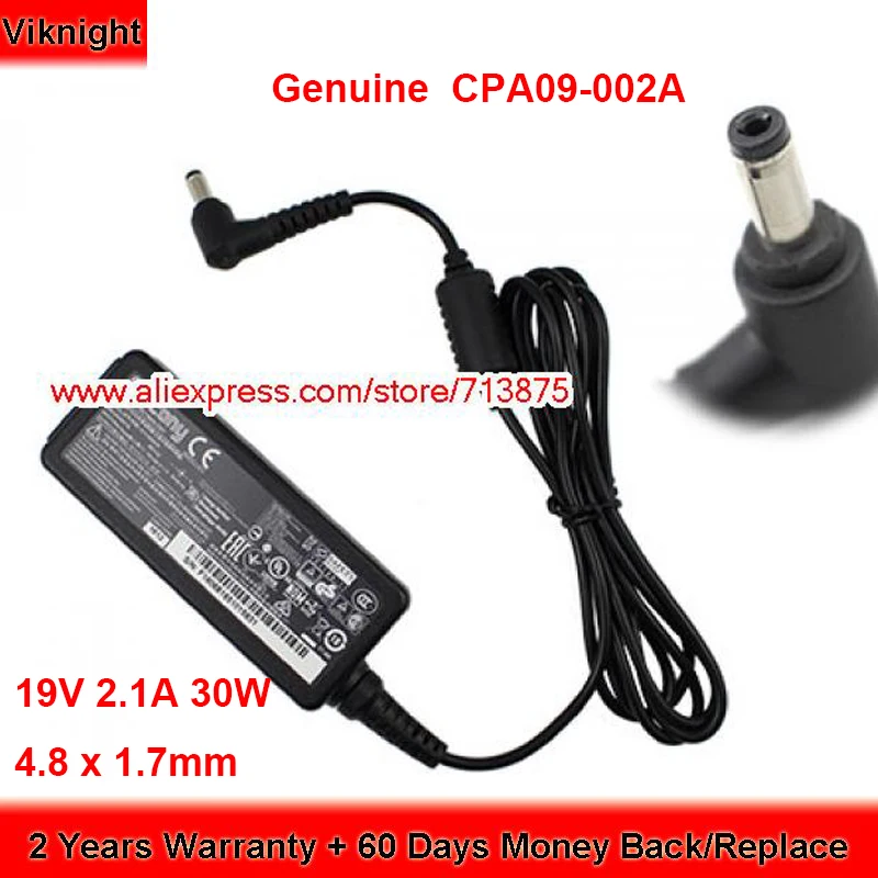 

Genuine CPA09-002A 19V 2.1A AC Adapter A13-040N3A 40W Charger A040R074L for Clevo W952AU N240BU W950JU N750BU N750WU N240WU