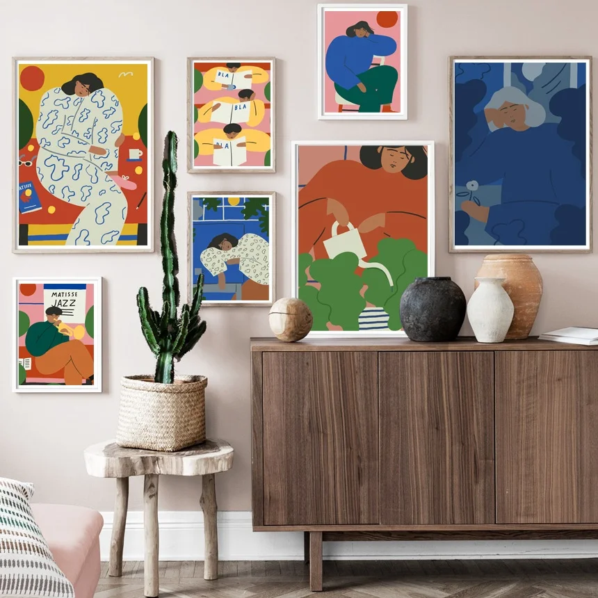 Абстрактная фигура Matisse настенная живопись холст скандинавский Холст Плакаты и