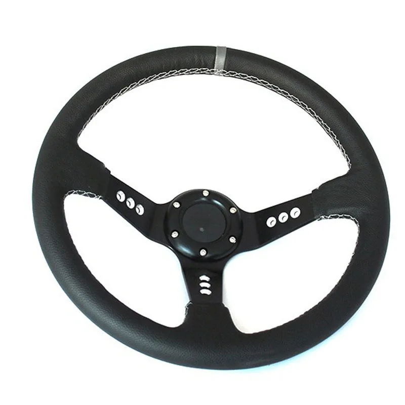 Рулевое колесо диаметром 350 мм 14-дюймовый гоночный руль из ПВХ и кожи с