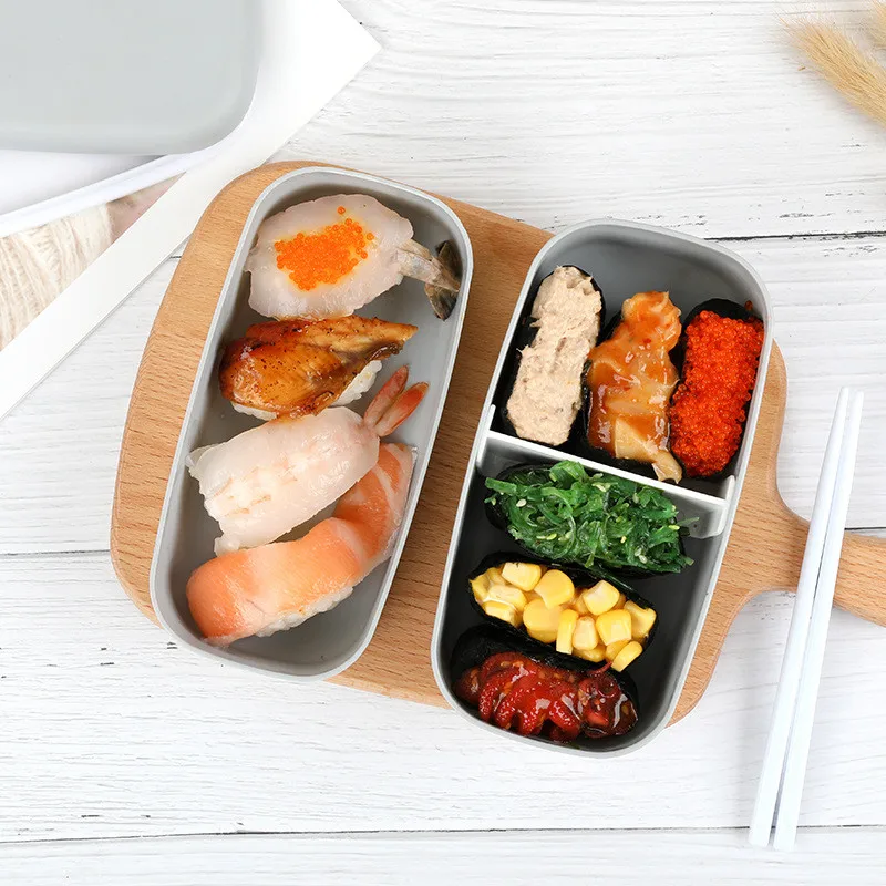 Маленький двухуровневый контейнер Bento в японском стиле мини-контейнер для еды
