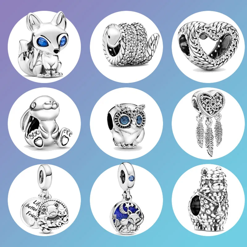 2020 Autumn New Arrival 925 Sterling Silver Snake Fox Squirrel Beads Charm Fit Original pandora Bracelet Silver Jewelry Gift 2020 Autumn New Arrival 925 Sterling Silver Snake Fox Squirrel Beads Charm Fit Original pandora Bracelet Silver Jewelry Gift