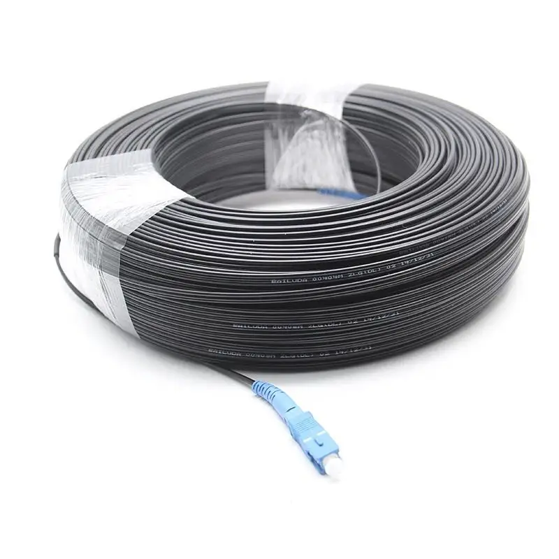 Открытый капельный кабель SC Одномодовый SM симплекс FTTH капельный патч-кабель одномодовый волоконно-оптический соединительный кабель стальной Stengthen член