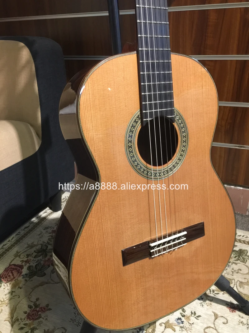 Испанская гитара Finlay 39 дюймов ручной работы с твердым верхом из кедра/розового