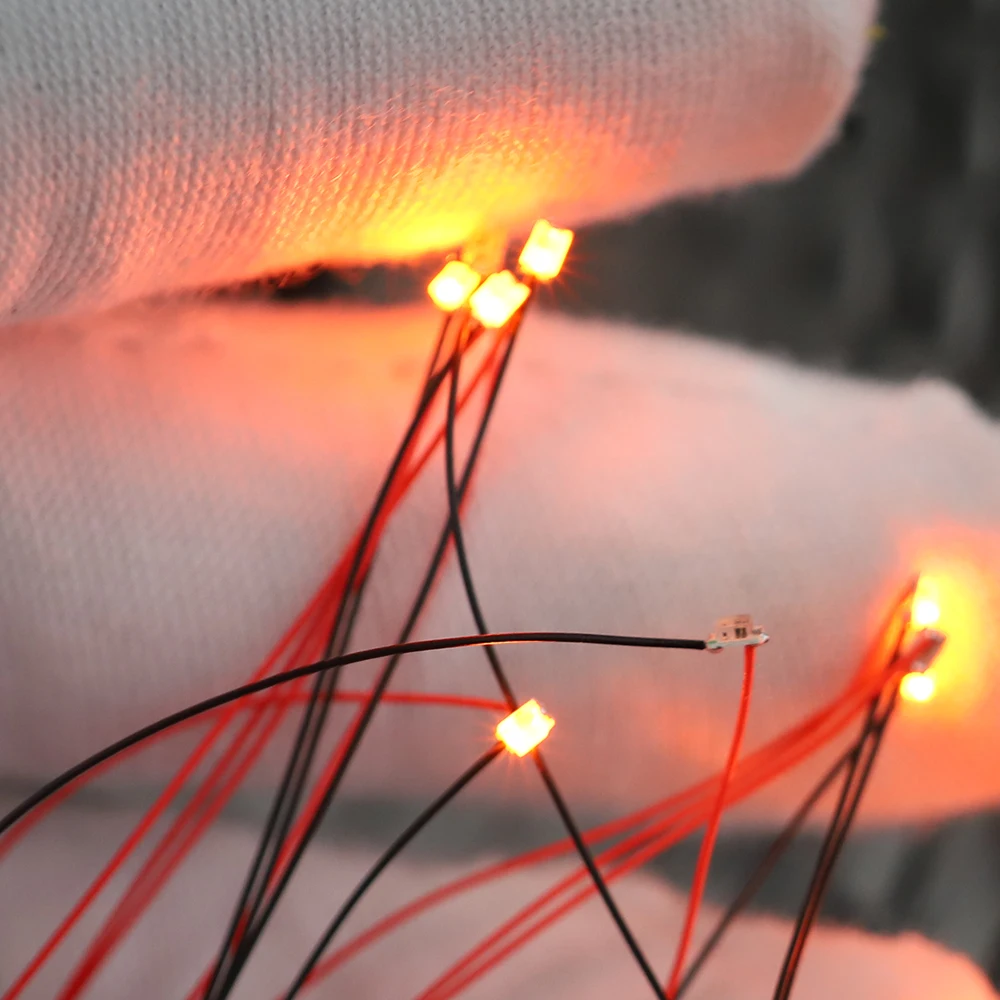 20PCS Wired Chip Led SMD 3V Lamp For Models Train Pre-soldered Micro Litz | Игрушки и хобби