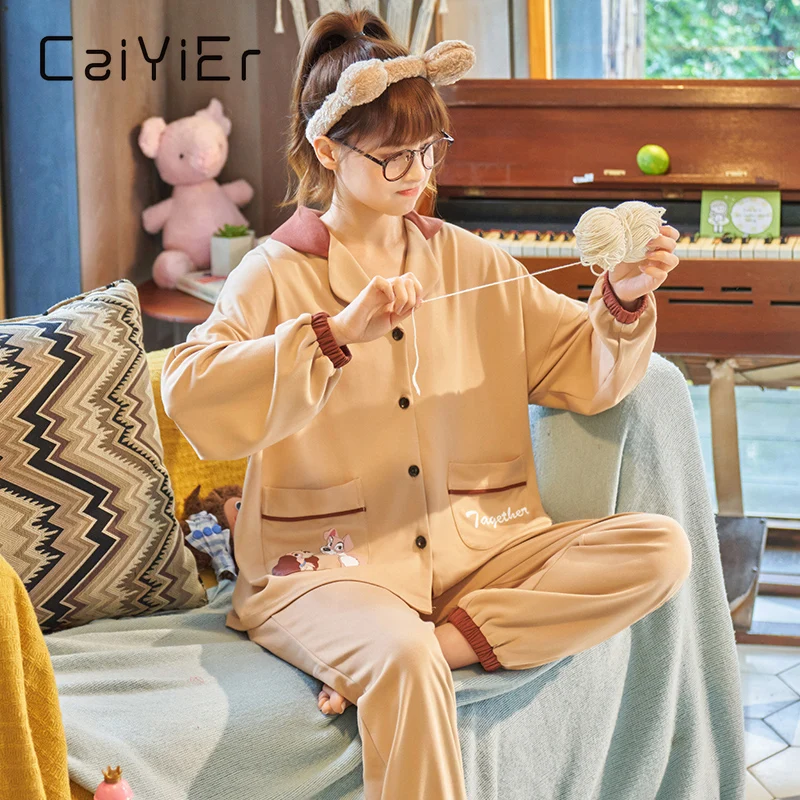 Комплект пижамный женский CAIYIER хлопок M/L/XL/XXL/XXXL большой выбор цветов|Комплекты