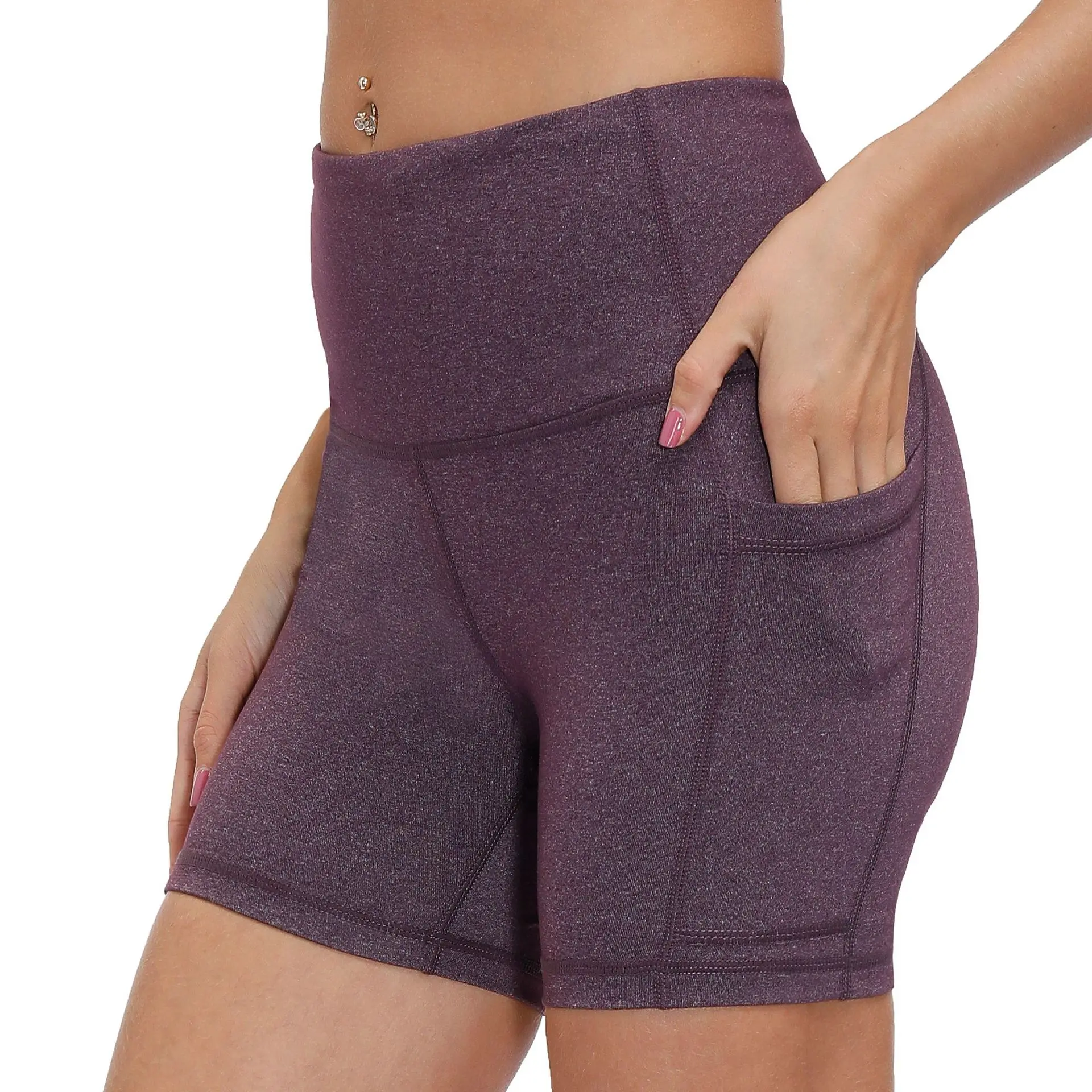 

Women's High Waist Yoga Shorts With Deep Pocket Stretch Athletic Workout Running Push Up Seamless Up Legging Workout Gym Tight