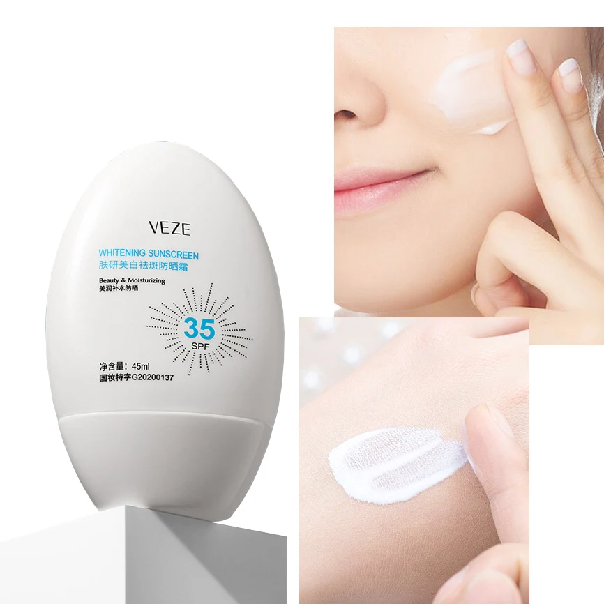 

Whitening Freckle Sunscreen Cream 35 SPF Moisturizing Refreshing Anti UVA UVB Isolation Cream Anti Sun Spot Sunscreen 45ml