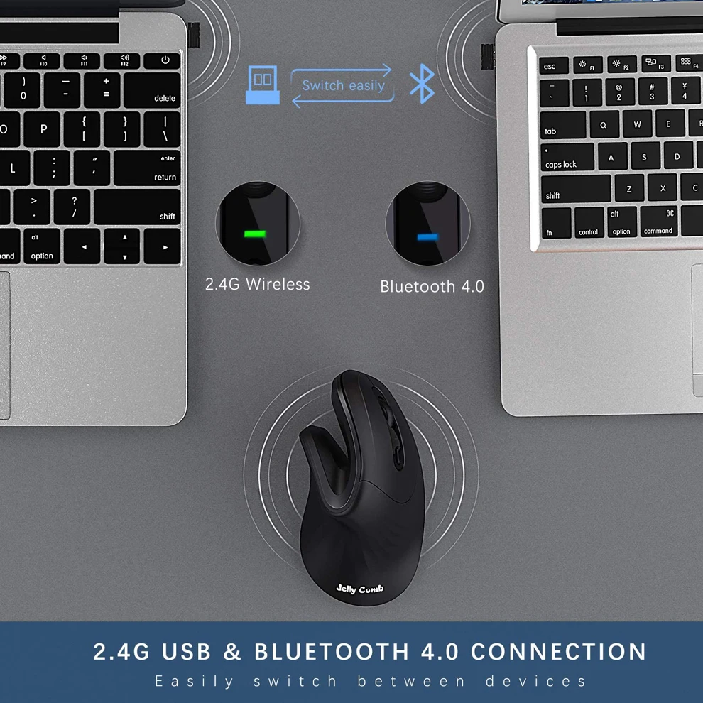 Мышь Вертикальная Беспроводная SeenDa Bluetooth + USB 2400DPI | Компьютеры и офис