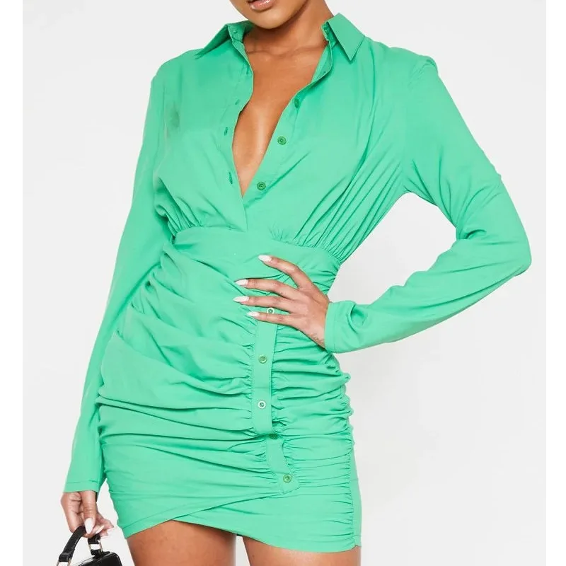 Женское платье EAGLEWOLF осень 2020 новое женское рубашка на пуговицах|Женские платья| |