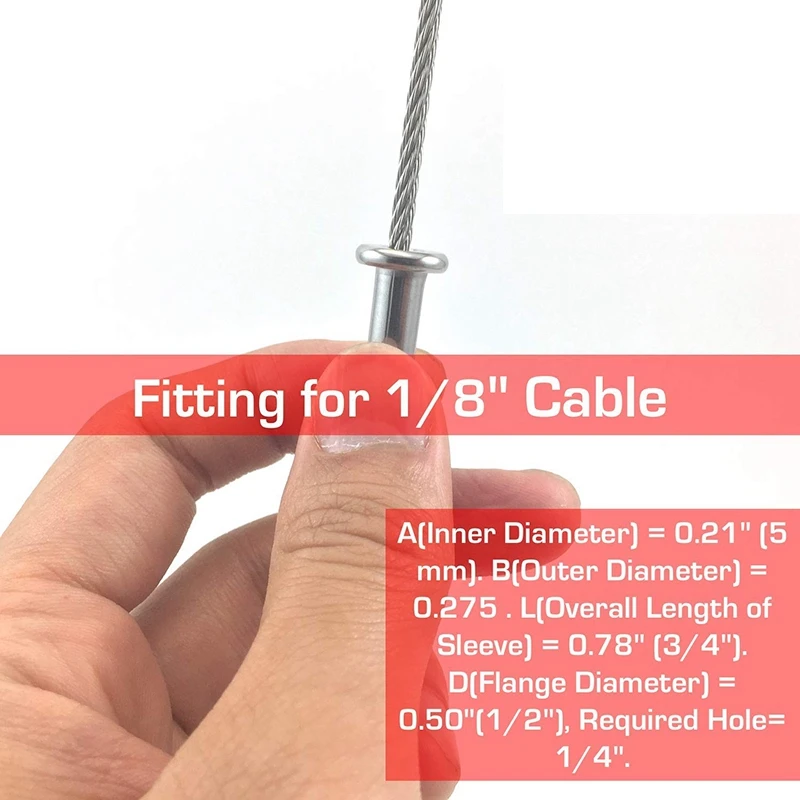 Защитные рукава из нержавеющей стали для 1/8 дюймовых кабельных перил деревянных