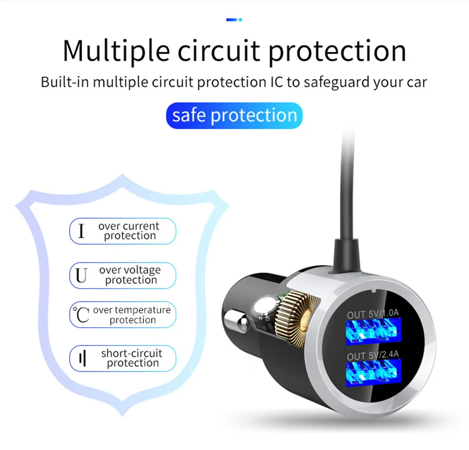 Fm-передатчик Bluetooth автомобильный беспроводной радио адаптер AUX MP3 плеер fm-модулятор с громкой связью двойной USB быстрое зарядное устройство
