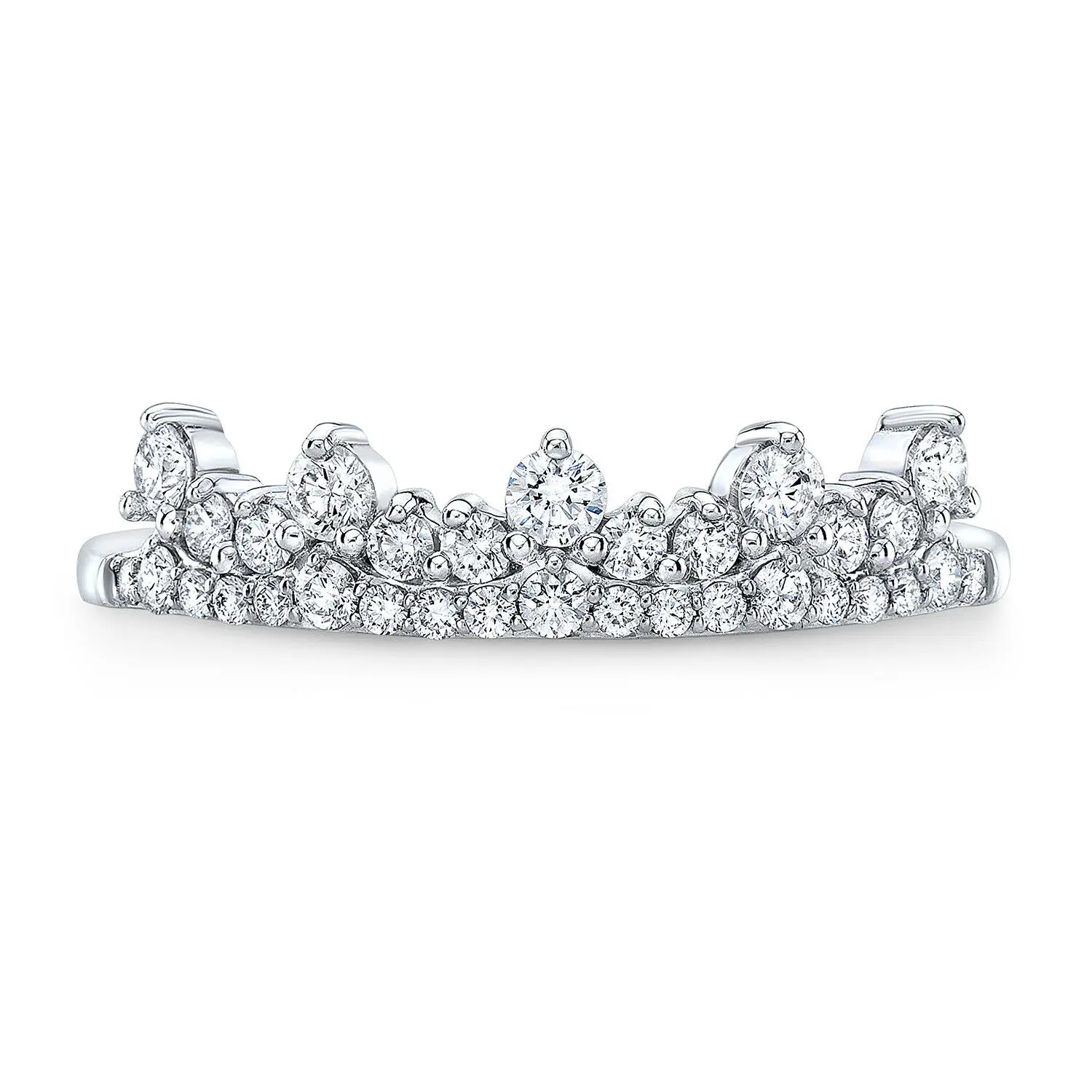 Бриллиантовое кольцо 10k белое золото бриллиантовая тиара с круглой огранкой