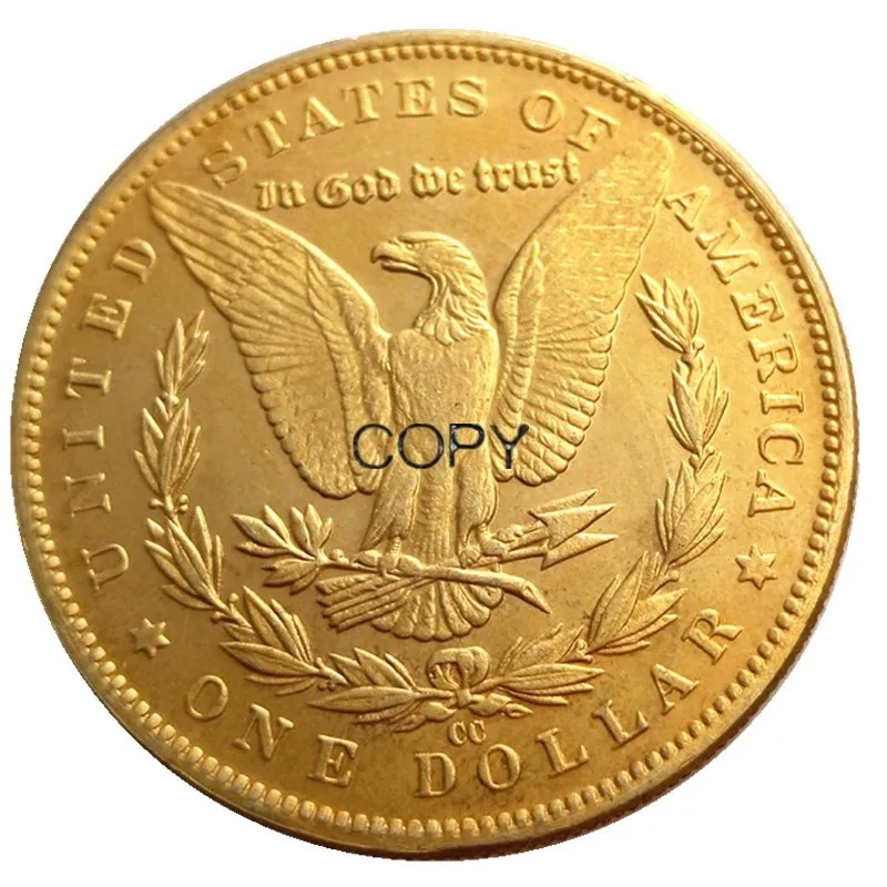 Морган доллар 1891cc позолоченная копия монеты | Дом и сад