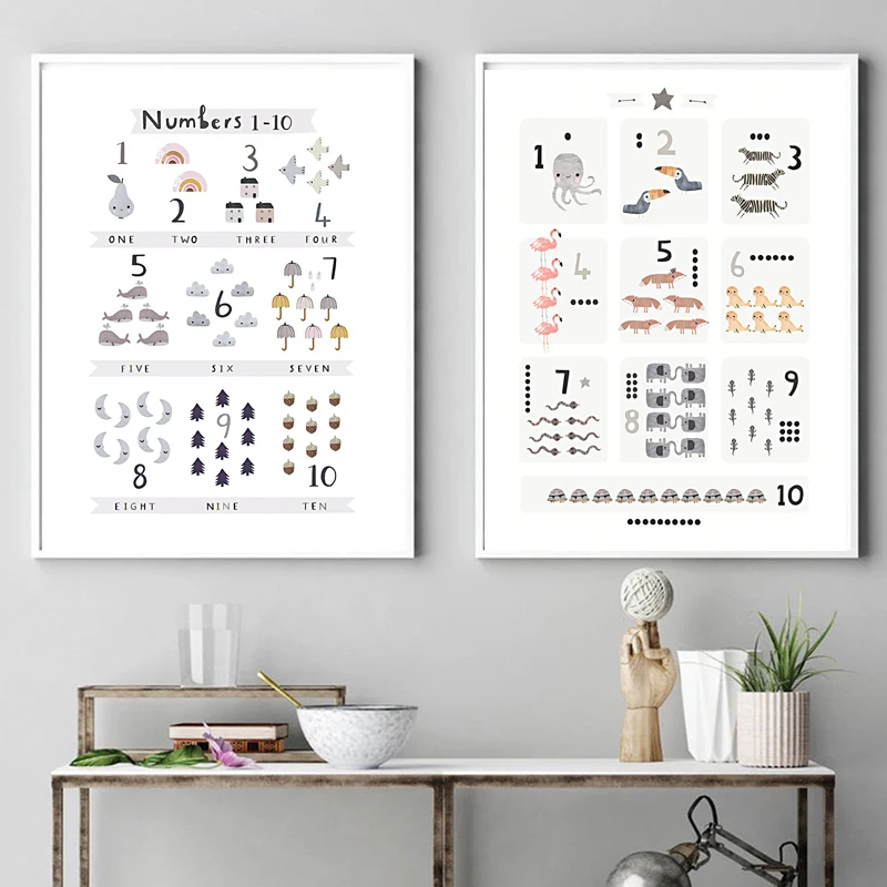 Алфавит Холст плакат детской стены художественный принт Забавный ABC с