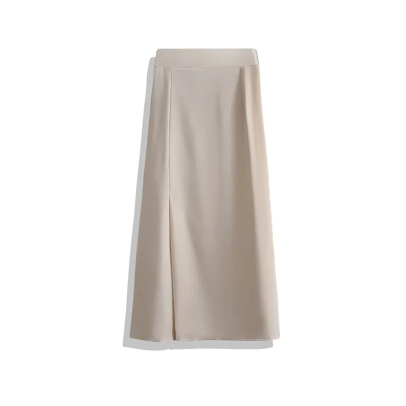 Популярная Корейская элегантная юбка с тонкой талией женская летняя длинная