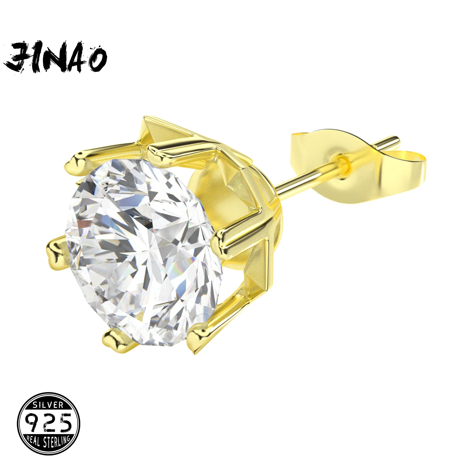 

JINAO 2021 NEW 0.1~2 Carat Moissanite Earring For Women VVS1 925 Sterling Silver Real Gold Plated Women's Jewelry For Gift