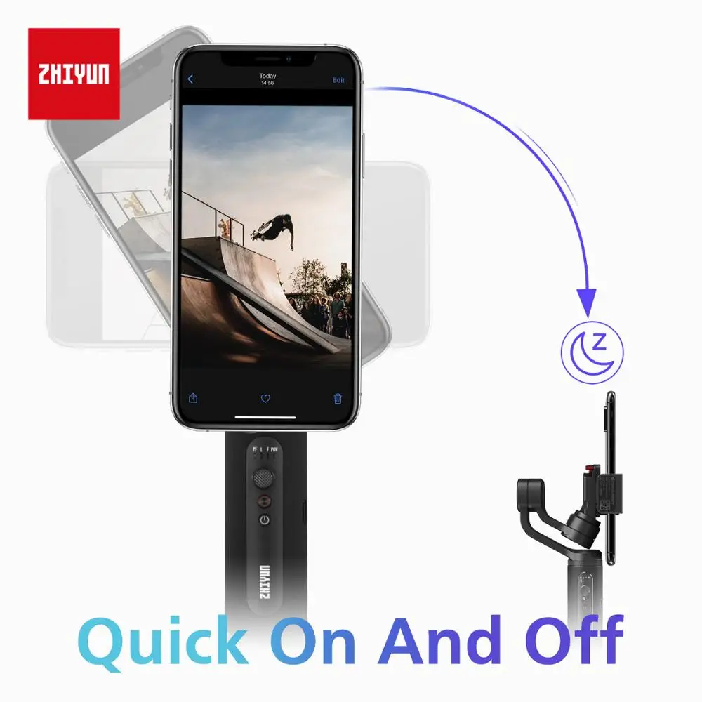 Ручной Стабилизатор Zhiyun Smooth Q2 3 осевой шарнирный стабилизатор для смартфона pk DJI